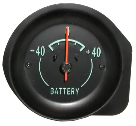 GAUGE-BATTERY-AMMETER-WITH GREEN FACE-68-71 (#E5834)