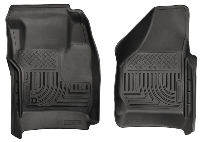 2008-2010 Ford F250 & F350 SuperCrew Husky WeatherBeater Front Floor Mats (Black) | 18381