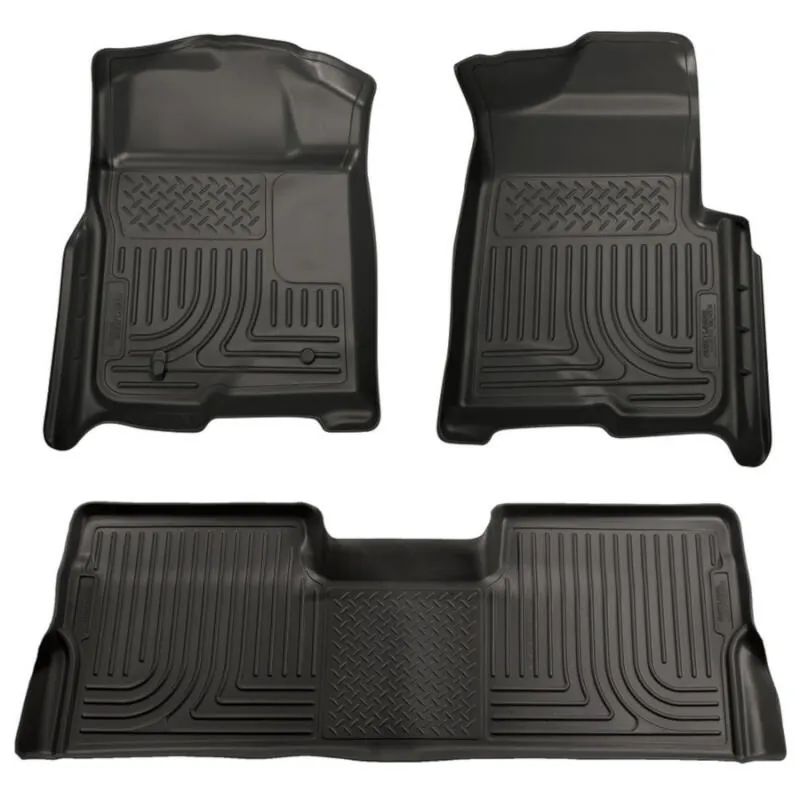 2008-2010 Ford F250 & F350 SuperCrew Husky WeatherBeater Front & Rear Floor Mats 98381