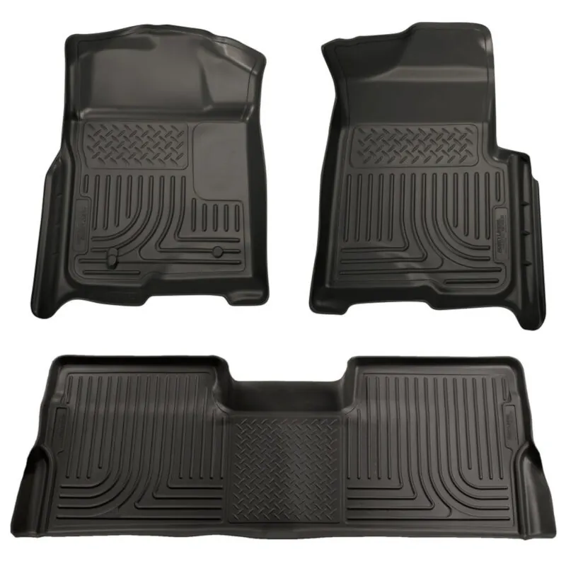 2008-2010 Ford F250 & F350 SuperCab Husky WeatherBeater Front & Rear Floor Mats (Black) | 98391