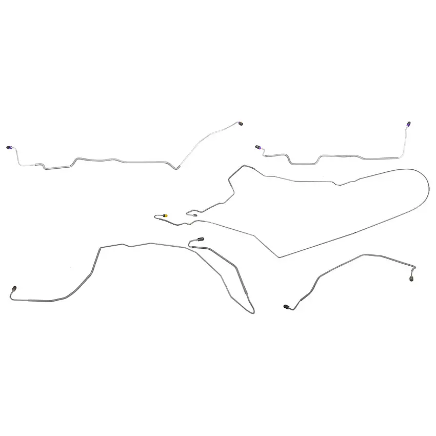1972-76 Ford Gran Torino Manual Disc Brake Line Kit 7pc, OE Steel