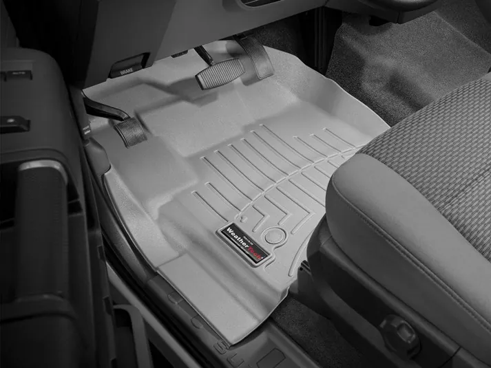 2013-2016 Ford F250 & F350 Regular Cab WeatherTech Driver & Passenger Front FloorLiners Gray (Fits Models withoutut 4WD Floor Shifters and with Carpet Flooring) | 465821