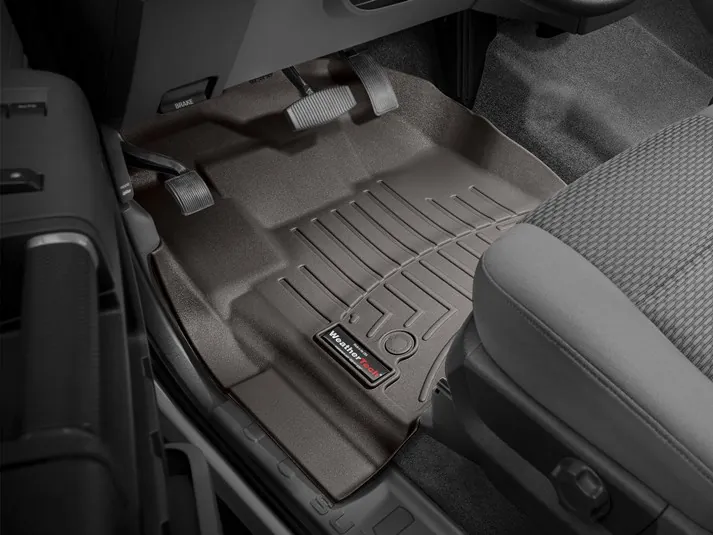 2013-2016 Ford F250 & F350 Regular Cab WeatherTech Driver & Passenger Front FloorLiners Cocoa (Fits Models withoutut 4WD Floor Shifters and with Carpet Flooring) | 475821