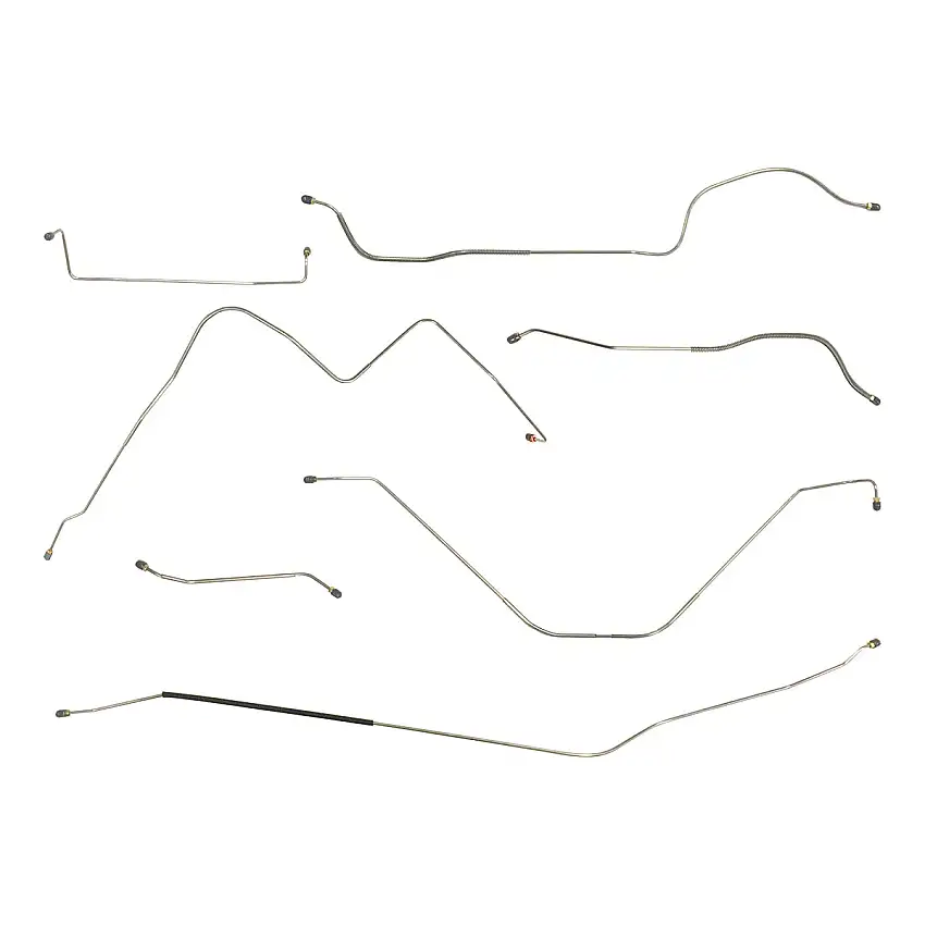 1956 Ford Thunderbird Power Drum Brake Line Kit 7pc, OE Steel