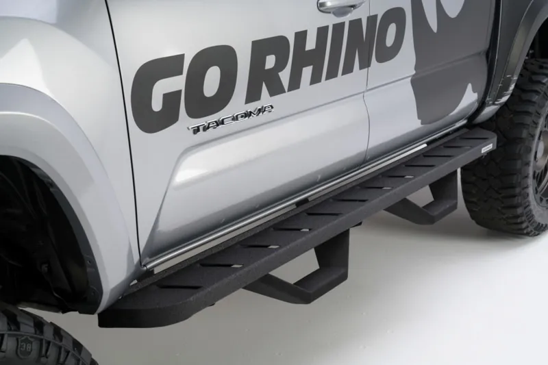 2015-2021 Ford F150 & Ford Raptor SuperCrew Go Rhino RB10 Running Boards with RB 10 Drop Steps | 6341558720T