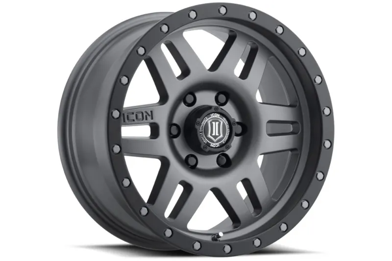 6x139.7mm Bolt Pattern ICON 17x8.5 inch Six Speed Titanium 25mm Offset Wheel | 1417858357TT