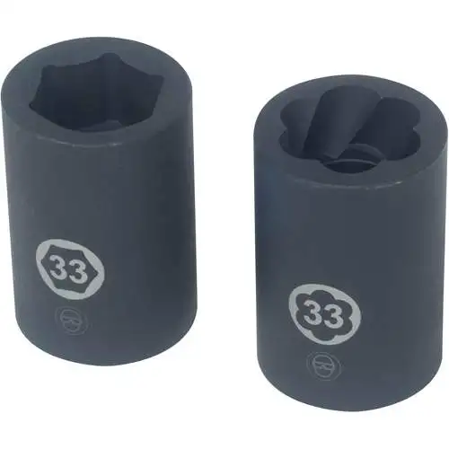 33mm Truck Lug Nut Install & Remover Socket Set