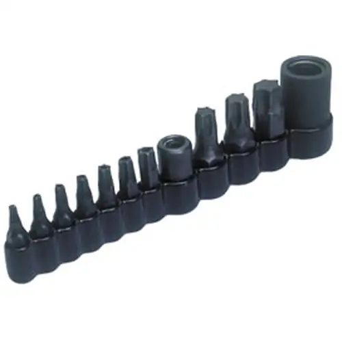 1/4 3/8 Dr 10 Pc Tamper Resistant Torx Bit Set