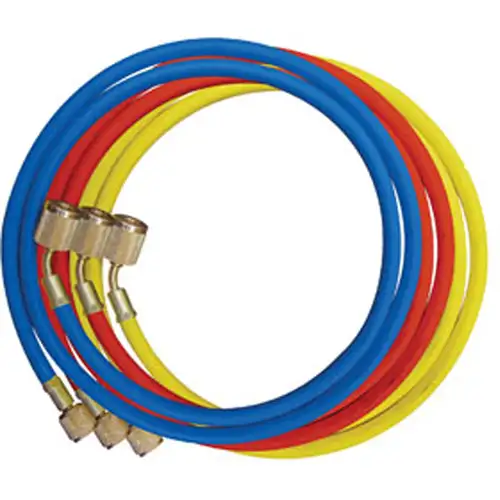 60 In Charging Hoses W/Auto Shut-Off Valve, 1/4 In