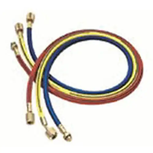36 In Charging Hoses W/Auto Shut-Off Valve, 1/4 In