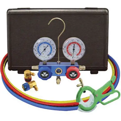 R134A Manifold W/ 60 Inch Hoses & Can Tap