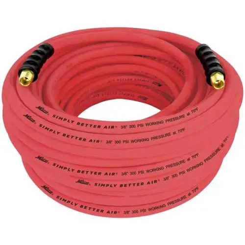 100' Ultra Lightweight Rubber Air Hose, 3/8" NPTM, 3/8" ID
