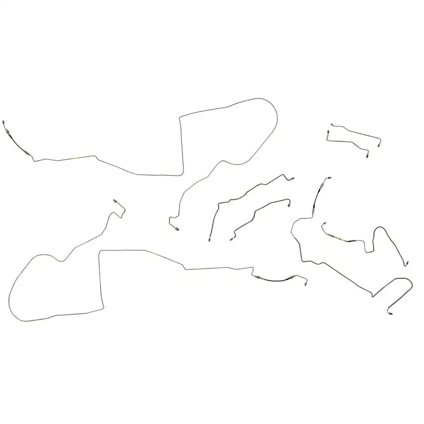 1998-02 Pontiac Firebird Four-Wheel Disc ABS and Traction Control Complete Brake Line Kit (w/Flex) 10pc, OE Steel