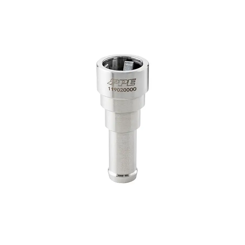 PPE Stainless Steel Heater Outlet Hose Connector 5/8" Tube To 5/8" Hose 15-16 GM 6.6L Duramax LML