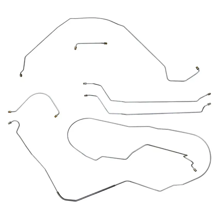 1964-65 Chevrolet El Camino V8 (Non-SS) Manual Drum Brake Line Kit 6pc, Stainless