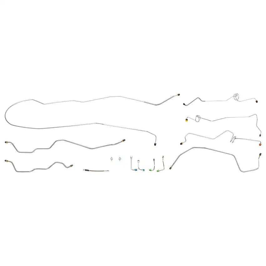 1998-99 Chevrolet GMC S10 Sonoma 2WD Std. Cab Shortbed w/Rear Drum Complete Brake Line Kit 11pc, Stainless