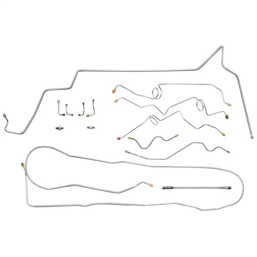 1998-1999 (Early 2000) Chevrolet GMC Blazer Jimmy 4WD Four-Wheel Disc Complete 3/16" & 1/4" Brake Line Kit 9pc, Stainless