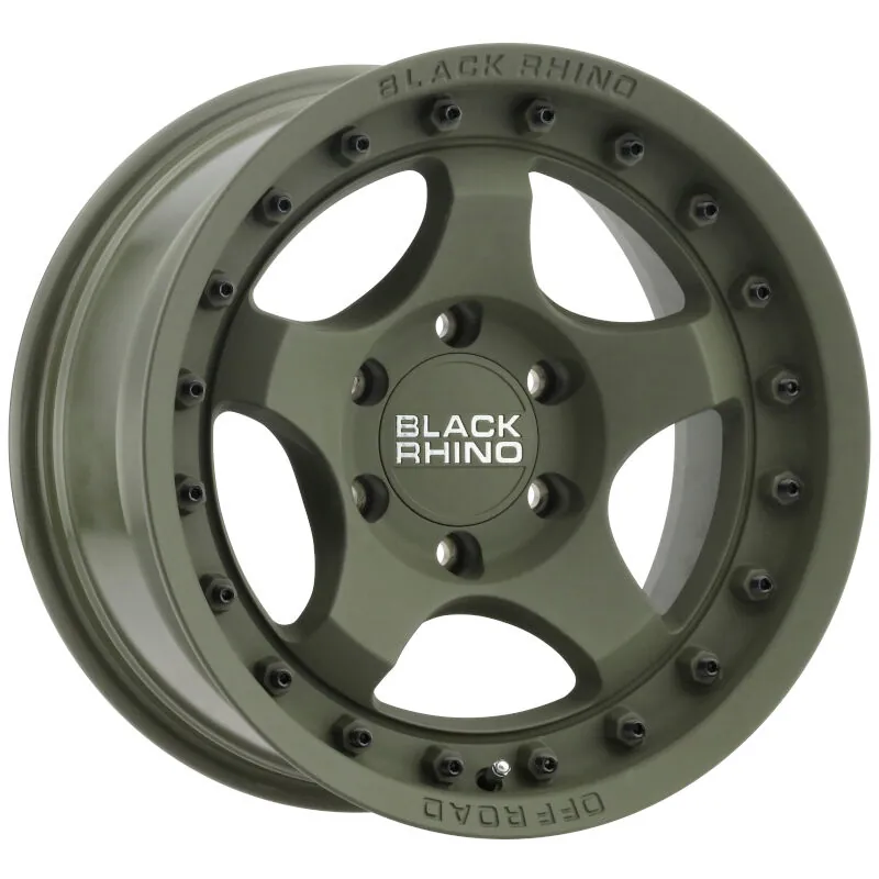 6x139.7mm Bolt Pattern Black Rhino 18x9 inch Bantam Olive Drab Green 12mm Offset Wheel | 1890BTM126140N12