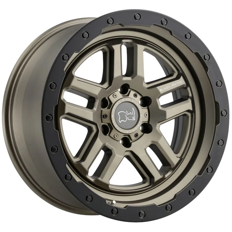 6x139.7mm Bolt Pattern Black Rhino 17x9.5 inch Barstow Matte Bronze with Matte Black Lip Ring 12mm Offset Wheel | 1795BTW126140Z12