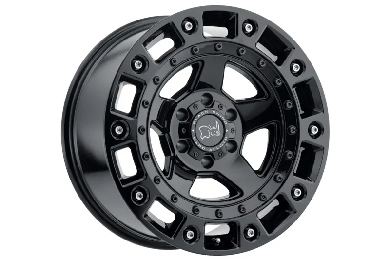 6x139.7mm Bolt Pattern Black Rhino 18x9.5 inch Cinco Gloss Black with Stainless Bolts -18mm Offset Wheel | 1895CNC-86140B12