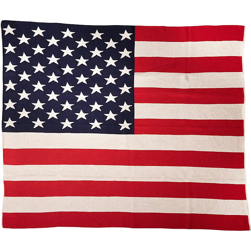 American Flag Knit Blanket