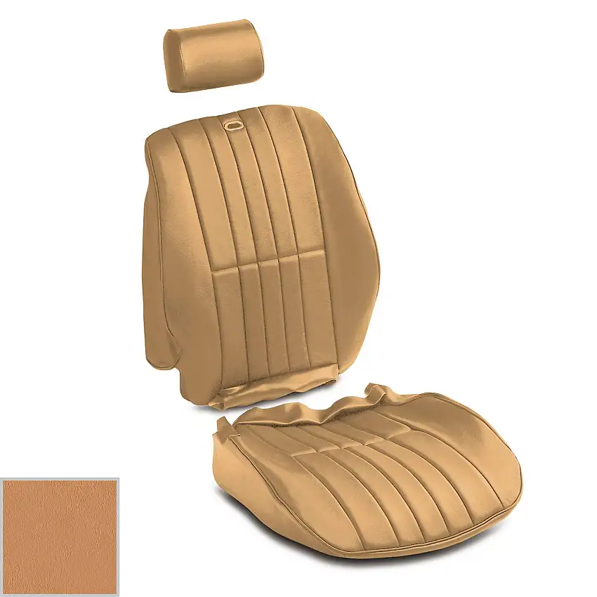 Golden Tan Front Leather Seat Kit with Small Headrests, TR7/TR8 1975-80