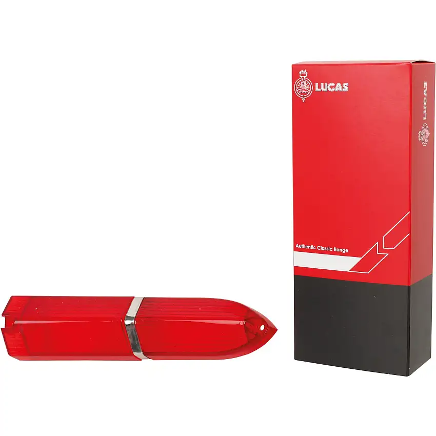 Tail Light Lens, Red/Red, by Lucas Classic