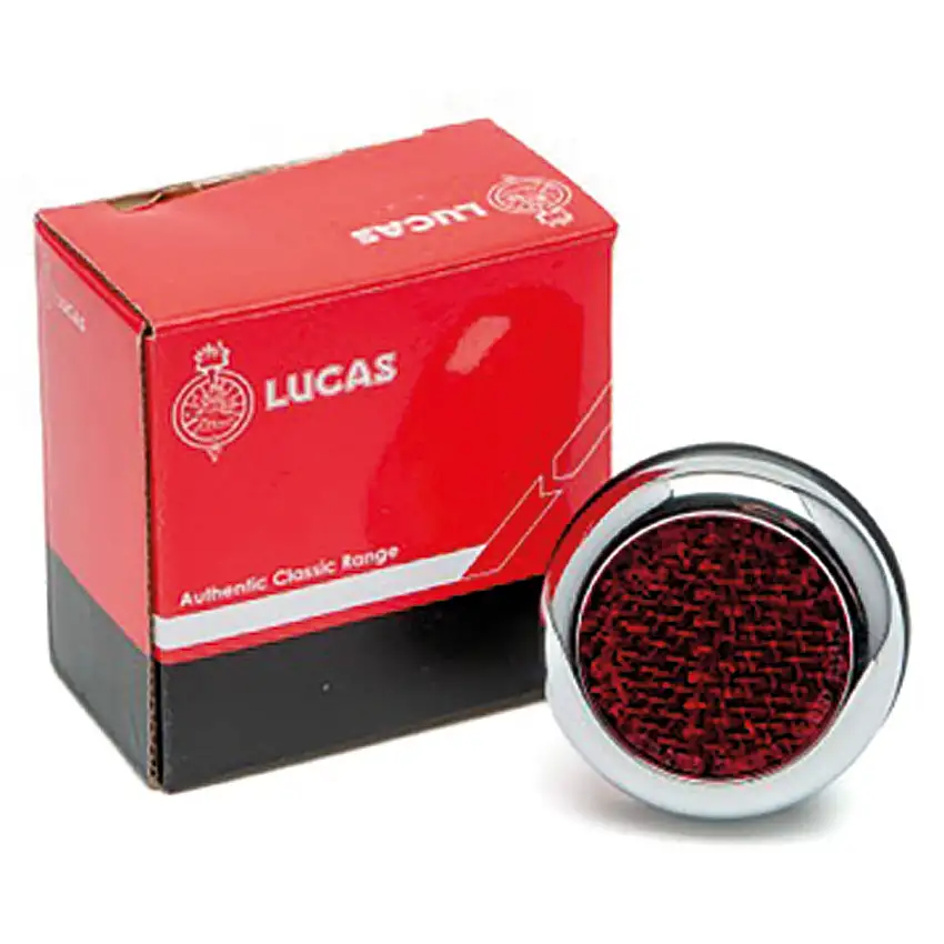 Reflector, Red, w/Chrome Rim, by Lucas Classic