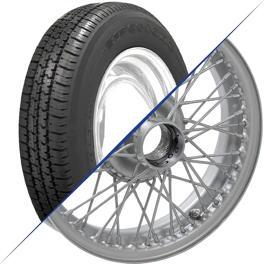 15"x4", 48 Spoke, Painted Wire Wheel with Firestone F560 Tire
