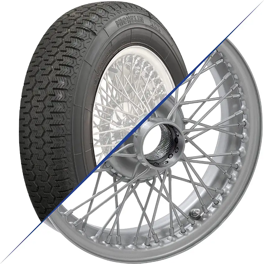 15"x4", 48 Spoke, Painted Wire Wheel with Michelin XZX Tire