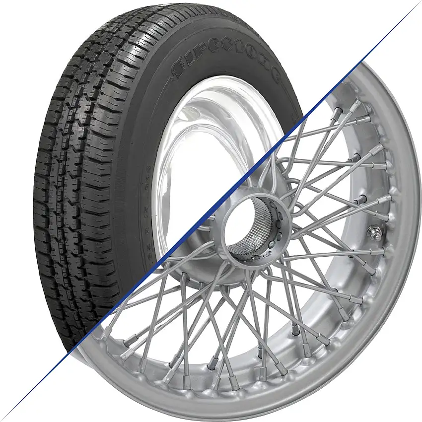 15"x4.5", 60 Spoke, Painted Wire Wheel with Firestone F560 Tire