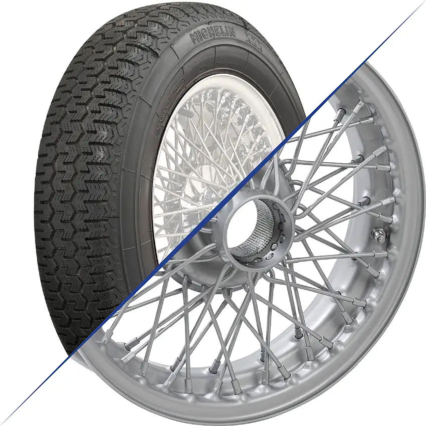 15"x4.5", 60 Spoke, Painted Wire Wheel with Michelin XZX Tire
