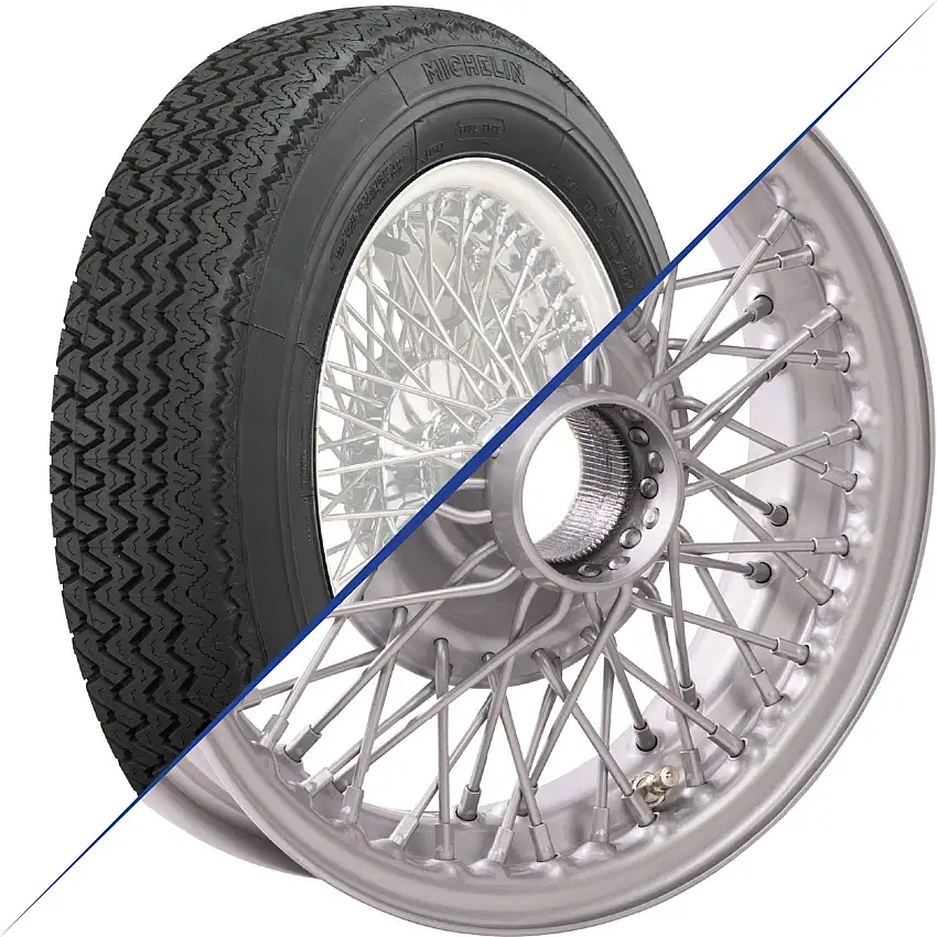 13"x4", 60 Spoke, Painted Wire Wheel with Michelin XAS Tire