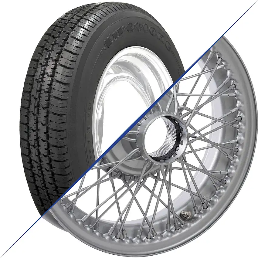 15"x5.5", 72 Spoke, Painted Wire Wheel with Firestone F560 Tire