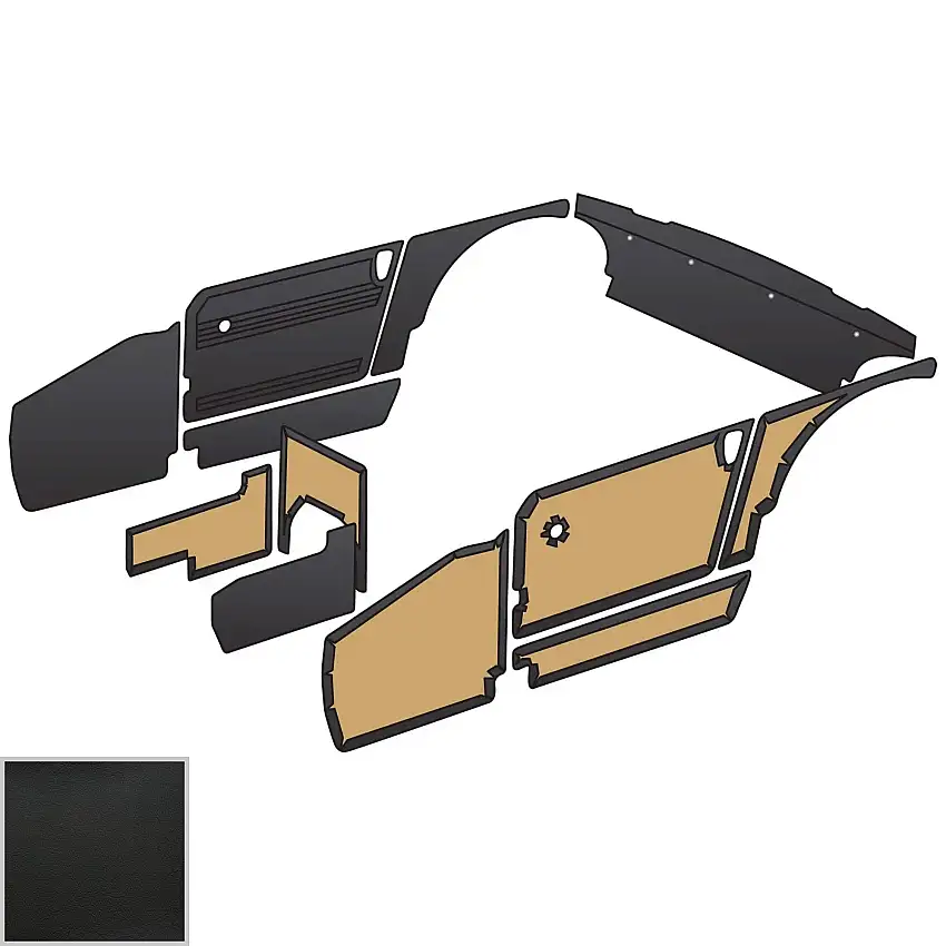 Interior Panel Kit, Black, Midget 70-79