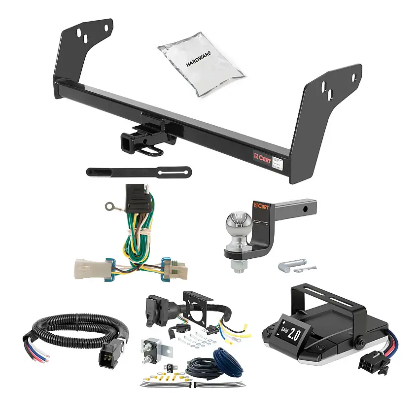 02-04 ISUZU Axiom With under-vehicle spare 2 CURT Trailer Hitch + Assure Proportional Brake Controller Kit HBCW1505