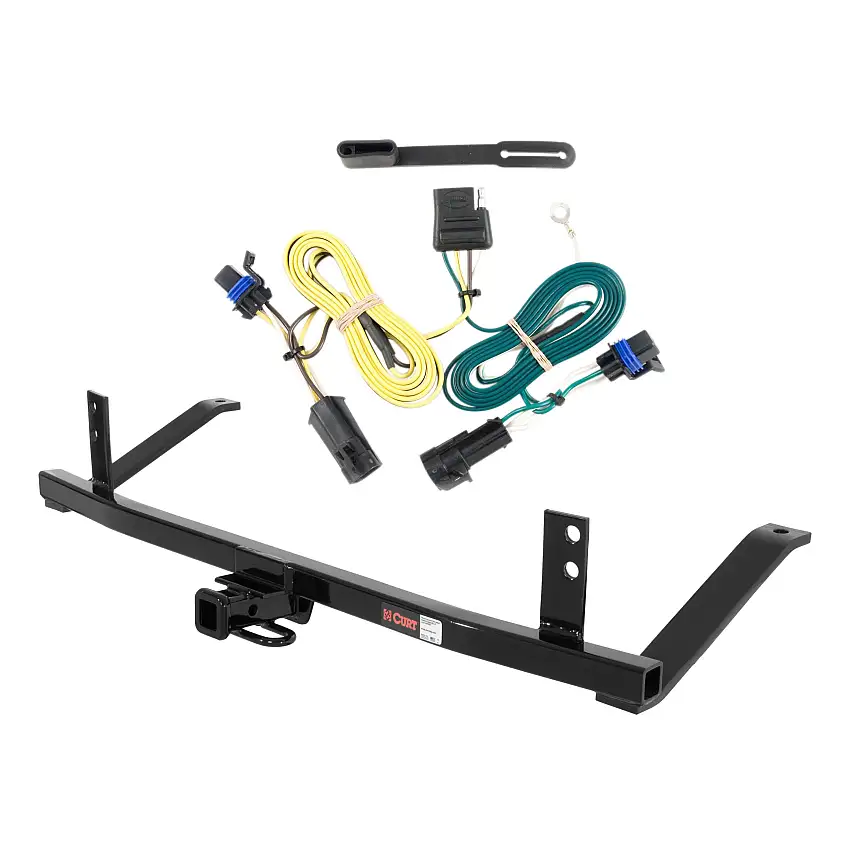 04 - 07 Chevrolet Malibu Hatchback w/o LED Tailights, excluding Maxx SS Curt 1-1/4", Class 2 Trailer Tow Hitch + 4-flat Wiring Kit 12280