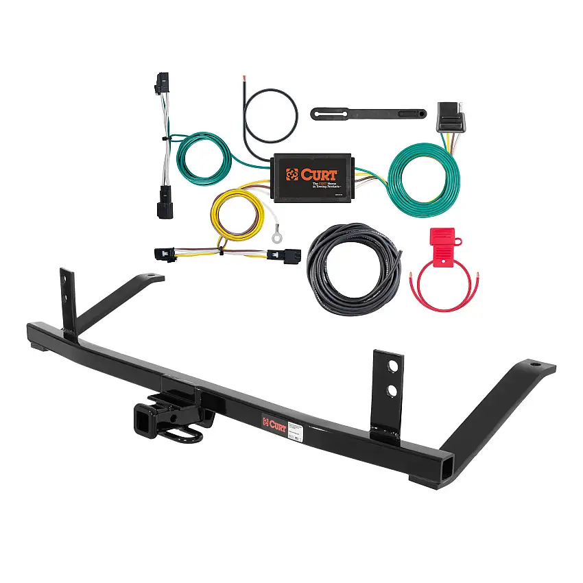 04 - 07 Chevrolet Malibu Hatchback w/ LED Tailights, excluding Maxx SS Curt 1-1/4", Class 2 Trailer Tow Hitch + 4-flat Wiring Kit 12280