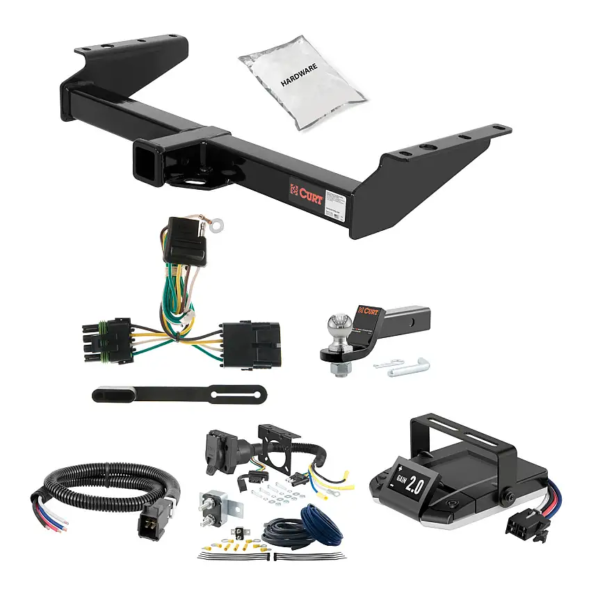 00-02 Chevrolet  New body style, 4.8L or 5.3L 2 CURT Trailer Hitch + Assure Proportional Brake Controller Kit HBCW598