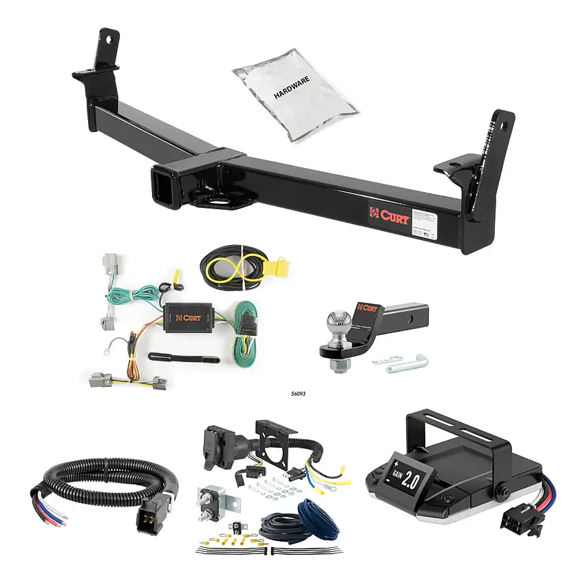 02-05 Ford Explorer Fits beneath factory 1-1/4" receiver hitch 2 CURT Trailer Hitch + Assure Proportional Brake Controller Kit HBCW833