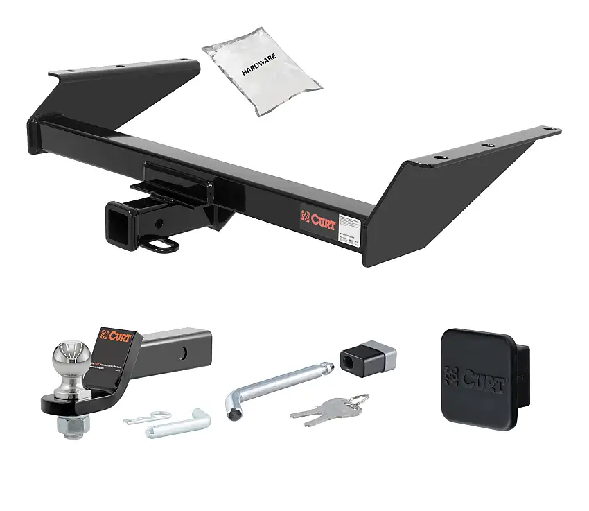 02 - 07 JEEP Liberty 2in. CURT Trailer Hitch + Ball Mount + Cover + Lock Kit HWA1566