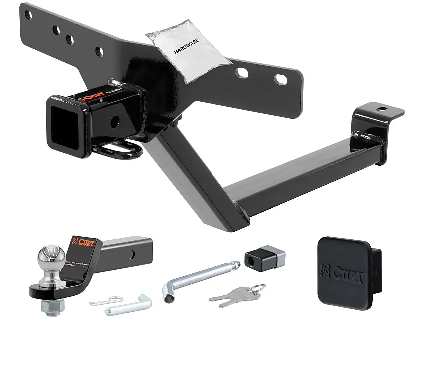 00 - 06 BMW X5 2in. CURT Trailer Hitch + Ball Mount + Cover + Lock Kit HWA173