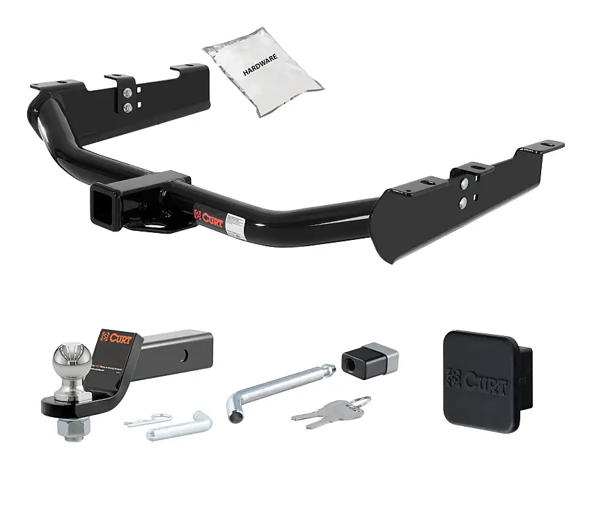 01 - 06 Chevrolet Silverado 3500 6' bed, excluding factory receiver, Tommy Gate lift or cab & chassis 2in. CURT Trailer Hitch + Ball Mount + Cover + Lock Kit HWA516