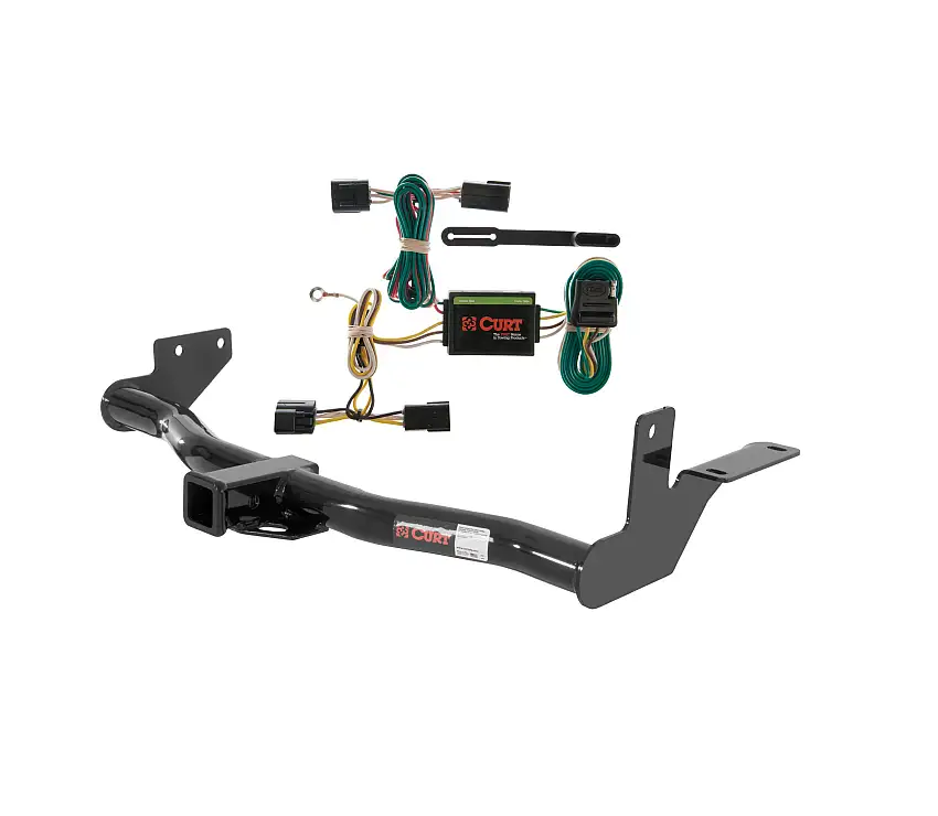 01 - 03 Isuzu Rodeo Sport With under-vehicle spare Curt 2", Class 3 Trailer Tow Hitch + 4-flat Wiring Kit 13222