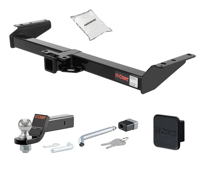 00 - 02 Chevrolet  2in. CURT Trailer Hitch + Ball Mount + Cover + Lock Kit HWA588