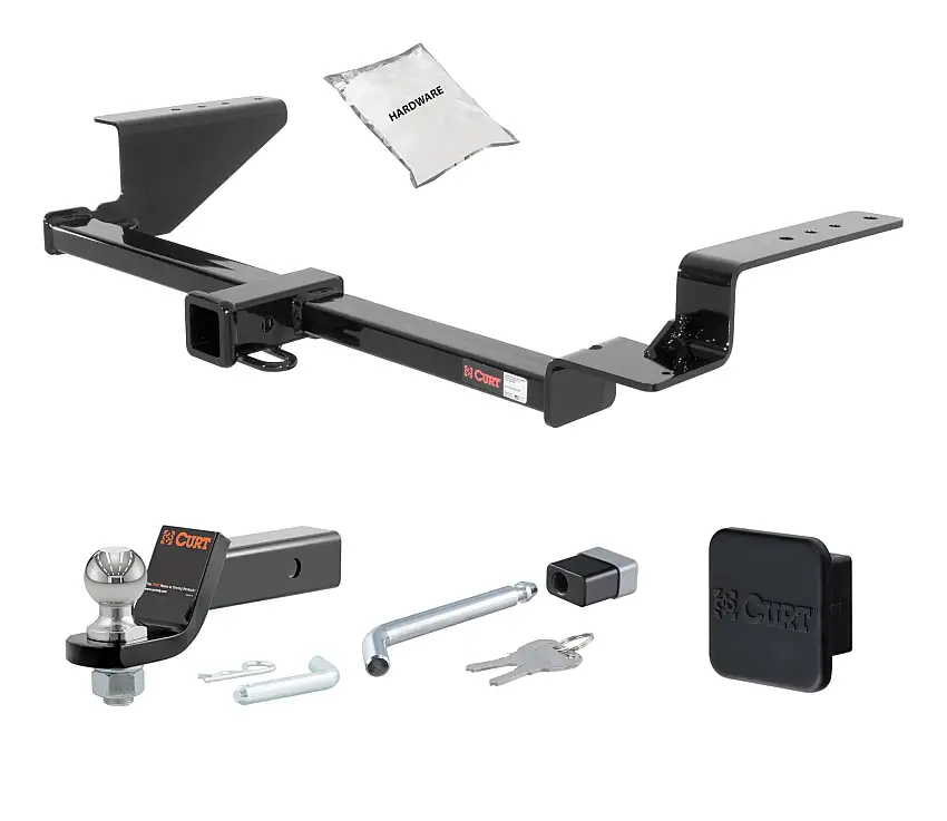 02 - 06 HONDA CR-V 2in. CURT Trailer Hitch + Ball Mount + Cover + Lock Kit HWA1357