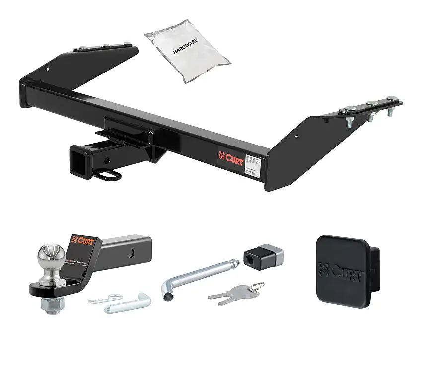 00 - 04 Nissan  2-door, short bed 2in. CURT Trailer Hitch + Ball Mount + Cover + Lock Kit HWA2018