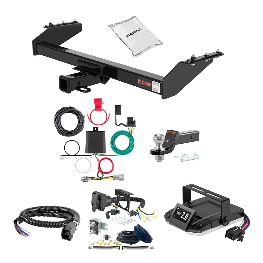 00-04 Nissan  2-door, short bed 2 CURT Trailer Hitch + Assure Proportional Brake Controller Kit HBCW2018