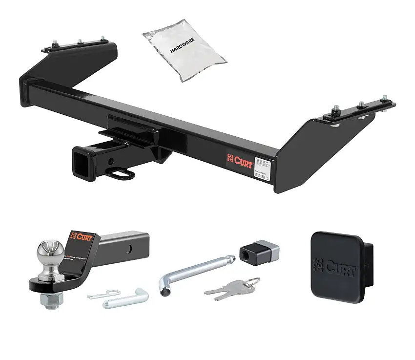 00 - 04 Nissan  4-door, short bed 2in. CURT Trailer Hitch + Ball Mount + Cover + Lock Kit HWA2019