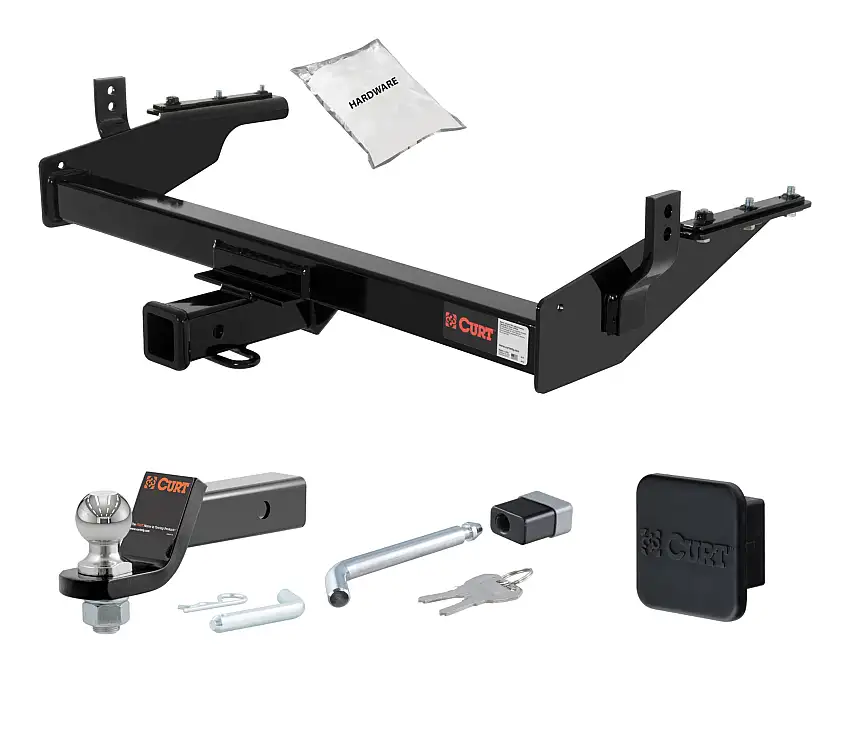 03 - 04 Nissan Frontier Long bed 2in. CURT Trailer Hitch + Ball Mount + Cover + Lock Kit HWA2017